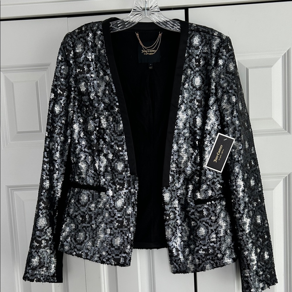 Juicy Couture Black and Silver Sequin Blazer